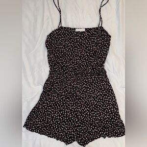 H&M Black Cami Dress with Pink and Cream Dot Pattern